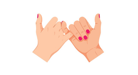 Obraz premium Pinky promise illustration showcasing commitment and friendship symbol on a clean background