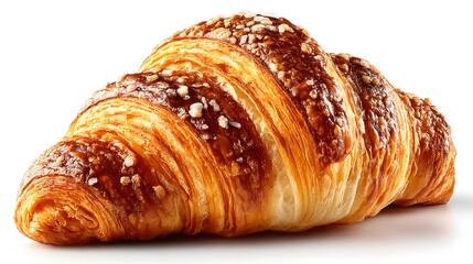 Fototapeta premium Close-up of a golden-brown croissant.