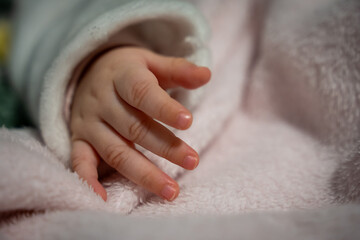 newborn baby hand