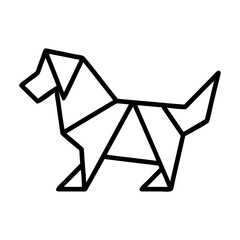 Fototapeta premium Dog. An origami image. Monochrome. Tangrams. Line drawing illustration.
