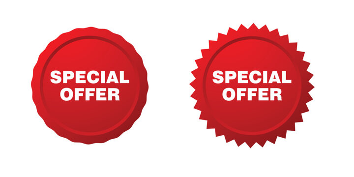 Special Offer Red Badges Sale , Discount Promotion  E-commerce,  Special, Offer, Sale, 