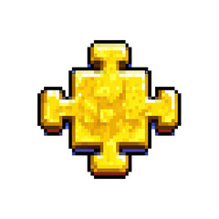 Fototapeta premium Golden Pixel Art Jigsaw Puzzle Piece