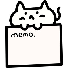 귀여운 고양이와 메모장 일러스트 Cute Cat Memo Pad Illustration