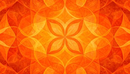 Abstract orange floral pattern