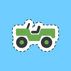 Cutting line sticker military vehicle. Military and war elements.