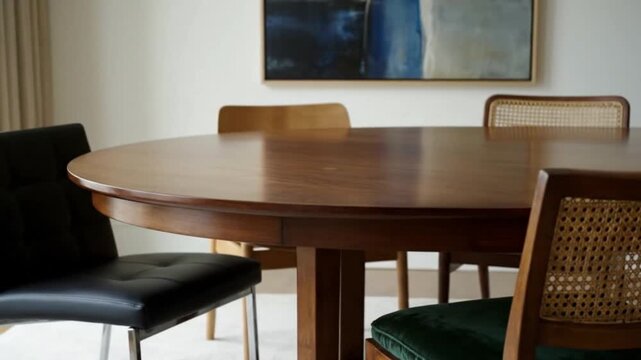 Eclectic Chairs of Various Styles Gathered Around a Single Table