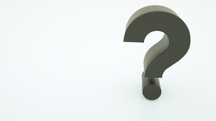 black question mark on white background