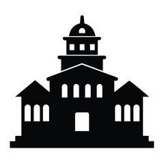 Black Silhouette of Building vector design on white background
