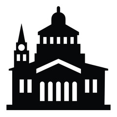 Black Silhouette of Building vector design on white background