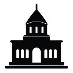 Black Silhouette of Building vector design on white background