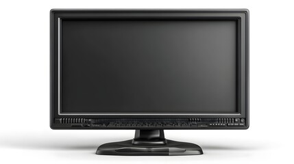 Fototapeta premium Dark gray monitor displayed on a white background.