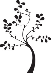 sketch vector illustration silhouette image design icon logo symbol tree branch plant hanging full of leaves artistic unique abstract modern classic vintage ethnic traditional 