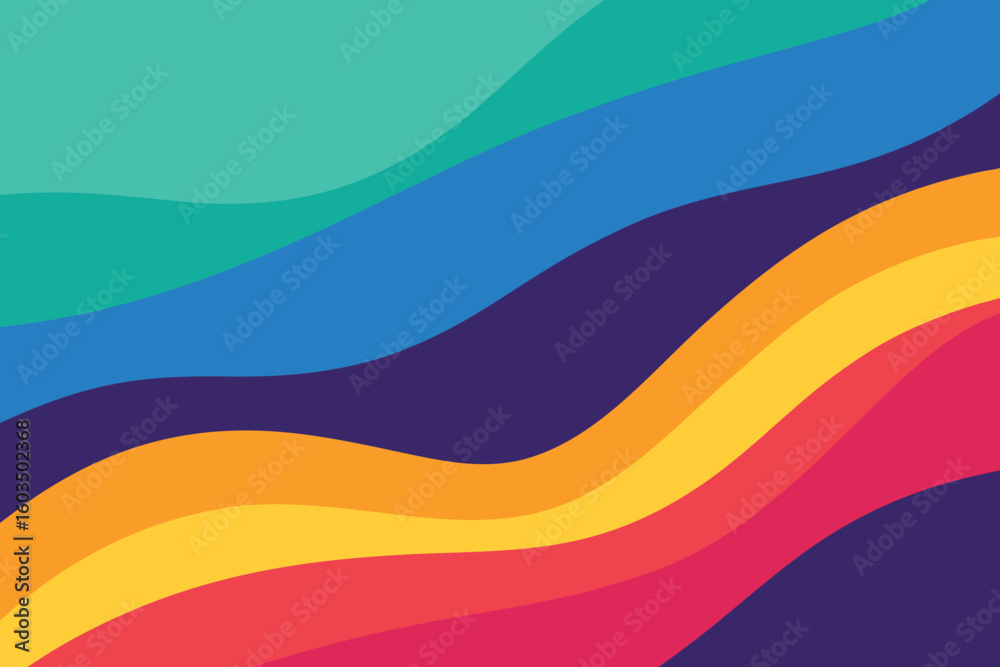 Poster flat colorful dynamic vector shapes abstract background