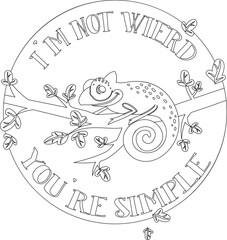 Vector sketch illustration silhouette image design icon logo symbol chameleon abstract modern classic vintage for advertising image