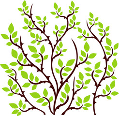 sketch vector illustration silhouette image design icon logo symbol tree plant hanging full of leaves artistic unique abstract modern ethnic traditional floral natural 