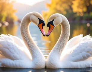 Two Swans Love  