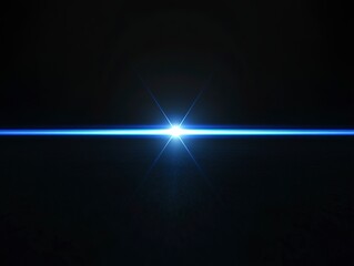 Obraz premium Cool Blue Light Ray Background, Tech Light Effect Element, Futuristic Stage Lighting, Sci - Fi Scene Design Material, Minimalist Light Trace Decoration Graphic