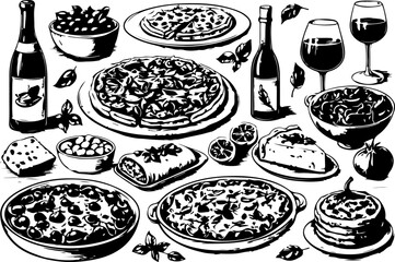 food and drink icons set