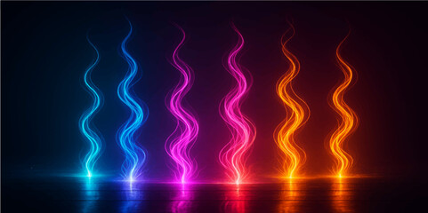 Fiery orange flames blaze against a black background, with warm red and yellow light and wisps of smoke