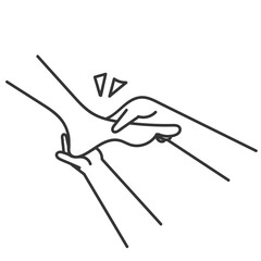 massaging feet icon illustration in doodle cartoon style