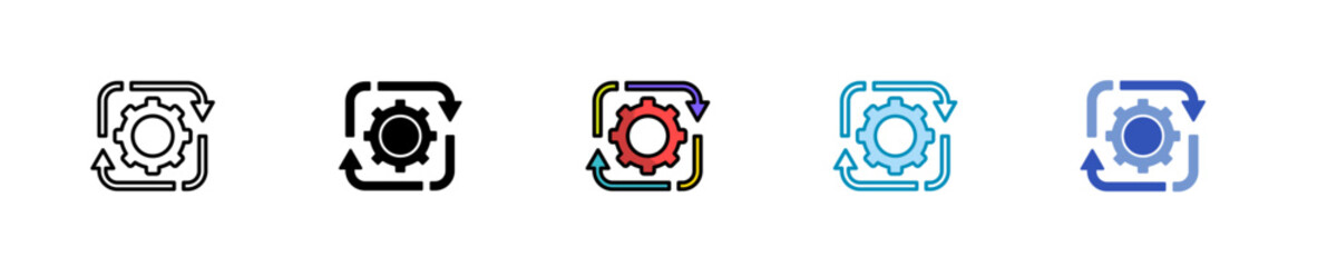 Workflow Automation  Icon Set Multiple Style Collection
