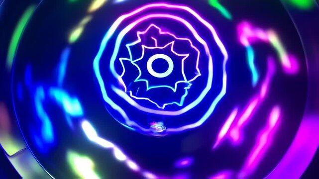 Abstract neon light patterns create a vibrant and dynamic background effect