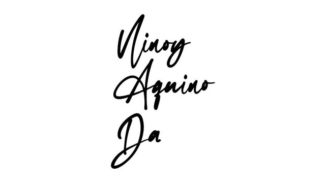 Ninoy Aquino Day text animation, suitable for social media graphics, posters, invitations, and commemorative events design.