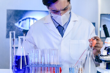 A dedicated Indian researcher analyzes a biological sample in a lab, contributing to medical...