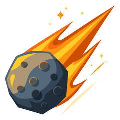 a meteor or asteroid with a rocky, no background vector file.