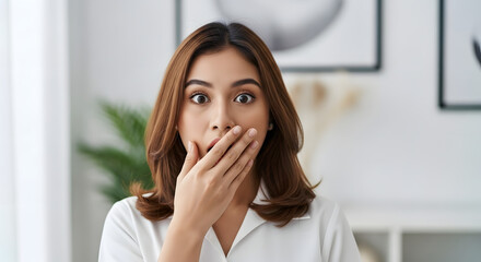 portrait of a shocked woman