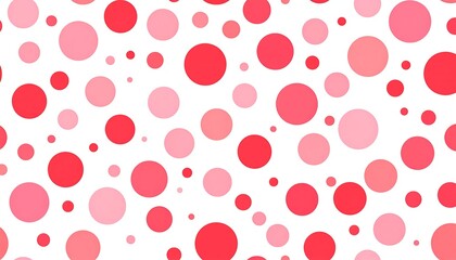 Abstract background of scattered circles in various shades of pink and red