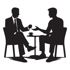 Business Conversation Silhouette over Coffee Meeting with Colleagues