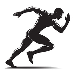 Sprinter Silhouette Illustration: Dynamic Running and Athletic Speed Design