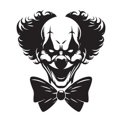 Creepy Clown Face Illustration: A Dark and Sinister Image