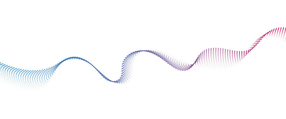 Flowing Dot Wave halftone gradient pattern on transparent background	
