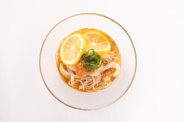 明太子おろし　レモン　そうめん