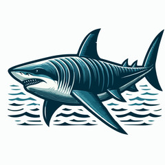 Obraz premium megalodon shark vector illustration