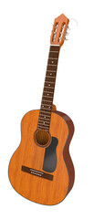Obraz premium Classical Acoustic Guitar isolated on white 3d render
