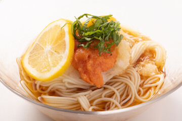 明太子おろし　レモン　そうめん