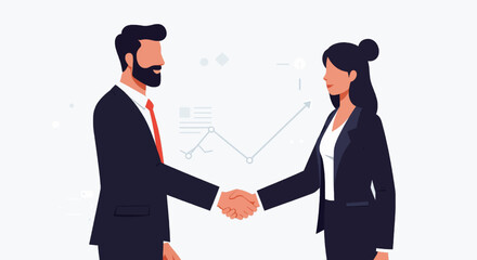Fototapeta premium Business deal handshake agreement partnership success collaboration