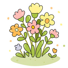  flowers on the grass