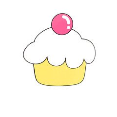 vector illustration of a cupcake