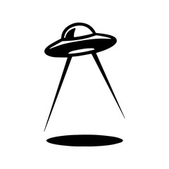 Alien spaceship flying futuristic sci fi icon
