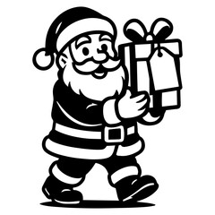 Santa carrying gift Christmas celebration
