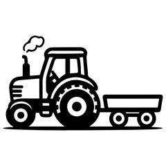 Tractor towing birthday farm celebration icon
