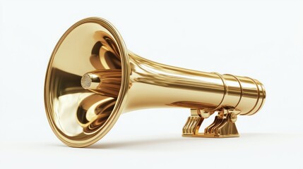 Obraz premium 3D model of a megaphone on white background