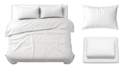 Inviting white bed in a tranquil bedroom setting, cozy and comfortable retreat for relaxation restful sleep.