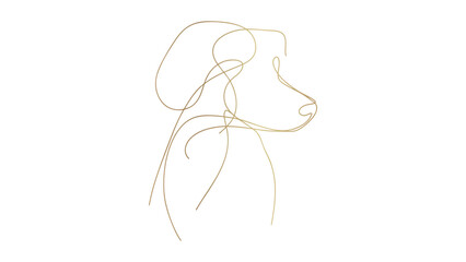 Elegant Golden Dog Outline on Transparent Backdrop Pet Animal Canine Companion Design