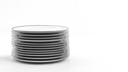 Obraz premium 3D model of a stack of plates on white background