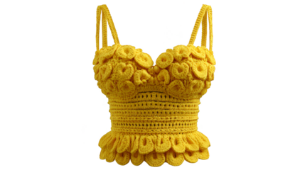 Bright yellow crochet sunflower accessory, a handmade touch of summer for your style.